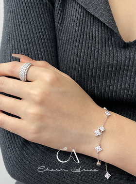 女生S925纯银冷淡风奢华大气戒指