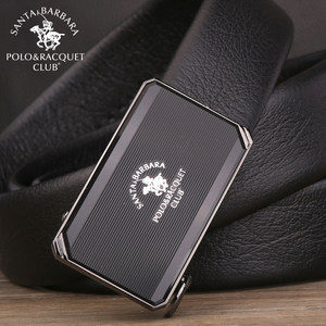 圣大保罗皮带男真皮自动扣商务休闲男士腰带头层牛皮黑色内穿裤带