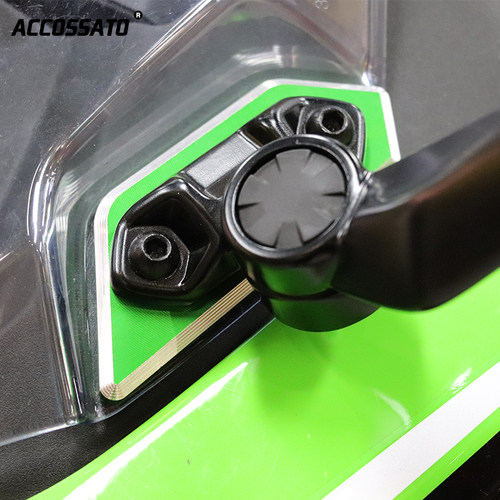 适用于川崎NINJA400改装配件后视镜装饰盖反光镜底座盖镜座铝片 - 图3