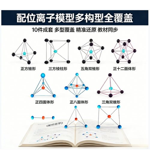 配位离子空间结构模型10件套多型构型全覆盖正四面体正八面体教具 - 图0