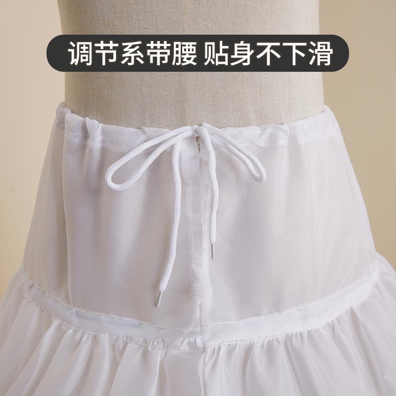 儿童礼服裙撑女童蓬蓬公主衬裙中长款儿童婚纱裙撑花童可调节内搭 - 图0