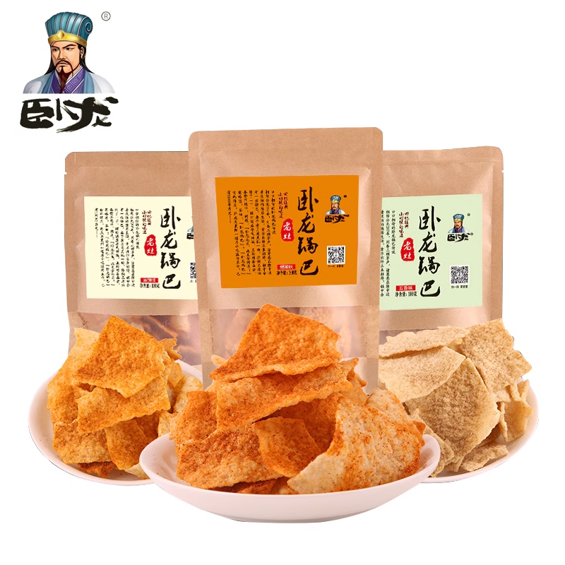 卧龙手工老灶麻辣味锅巴100g*8包休闲零食批发囤货老襄阳花椒锅巴 - 图3