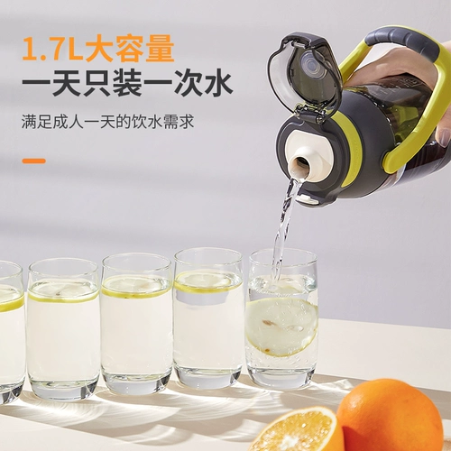 Вместительная и большая летняя спортивная бутылка подходит для мужчин и женщин для спортзала, 2000 мл