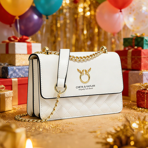 圣诞礼物女生包包女式2025新款真皮斜挎包送女友菱格包高级质感包 - 图1