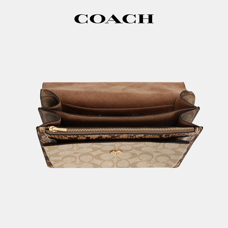 【官方授权】COACH/蔻驰Klare风琴包女铆钉时尚链条潮单肩斜挎包-图3