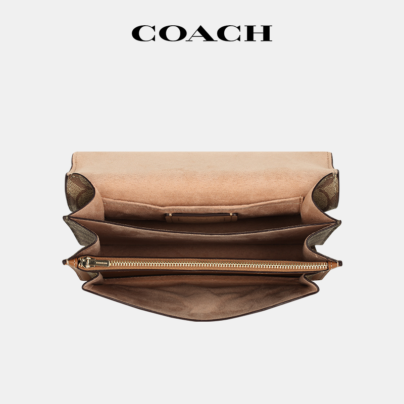 【官方授权】COACH/蔻驰KLARE风琴包女单肩斜挎包经典老花链条包 - 图1