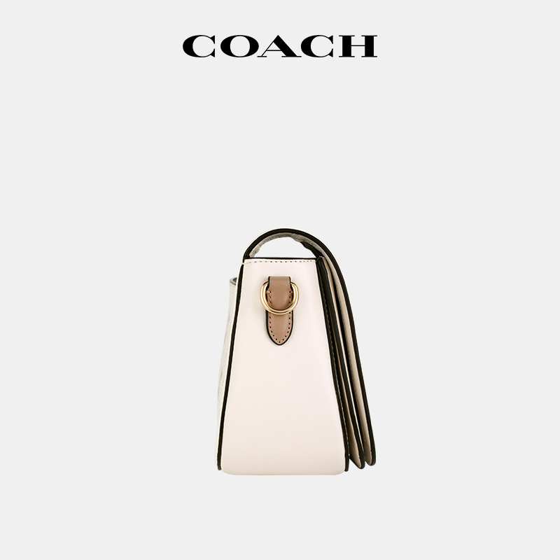 【官方授权】COACH/蔻驰女士马鞍包单肩斜挎马车印花翻盖包C4059 - 图1