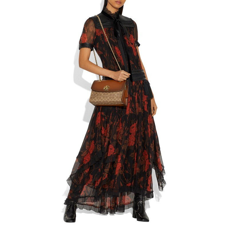 coach /蔻驰专柜新款山茶花链条包 云奢汇女士包袋