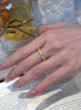 SSJEWELRY轻奢珠宝S925银蓝色蝴蝶戒指女拉丝简约女戒个性指环