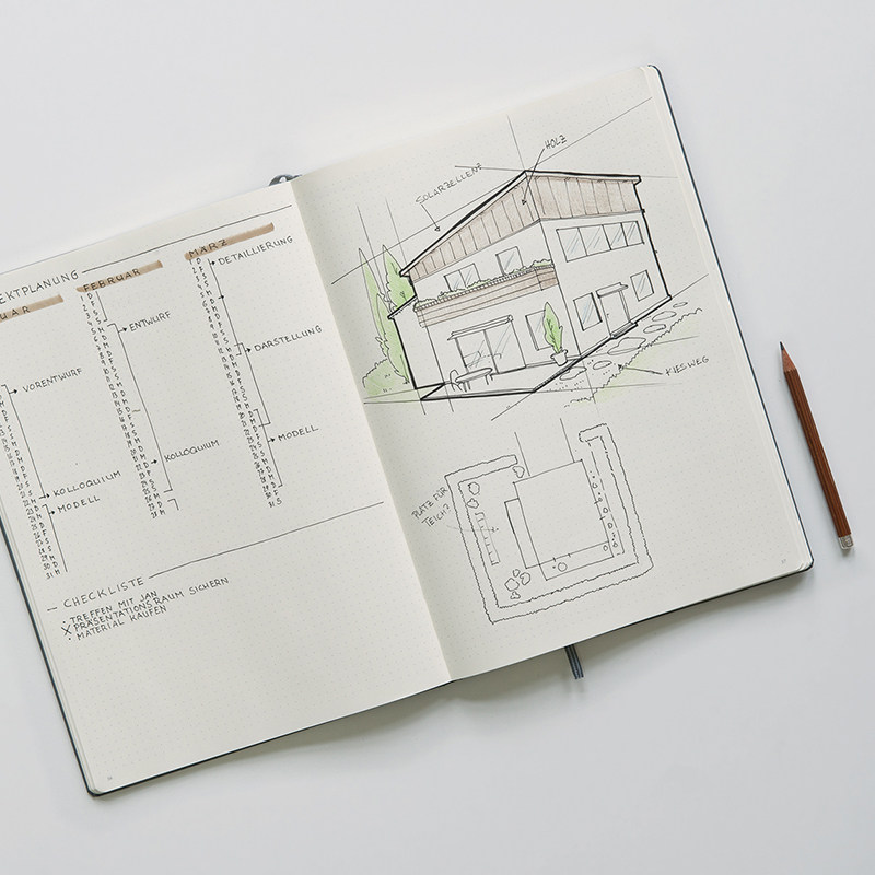 LEUCHTTURM1917德国灯塔轻薄系列A4+大开硬皮笔记本子商务横格日记本点格手账方格记事本 - 图2