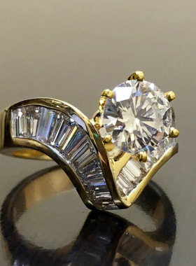 欧美几何梯方形戒指 跨境不规则时尚指环