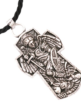 圣迈克尔大天使合金项链欧美流行项饰男士吊坠