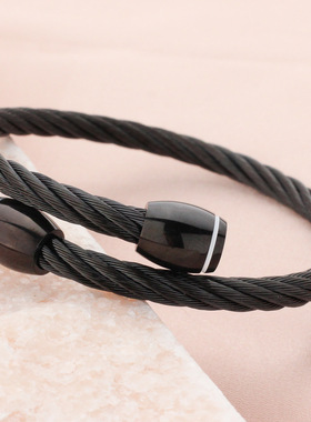 街头欧美时尚潮流钛钢男士不锈钢开口手镯