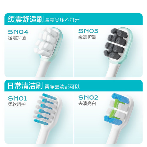 罗曼电动牙刷头官方正品SN软毛替换头t10xb/t3/Y1/D30多型号通用 - 图0