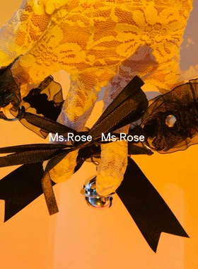 Ms Rose带铃铛项链女高级蝴蝶结腿环性感颈环饰品趣道具情调配饰