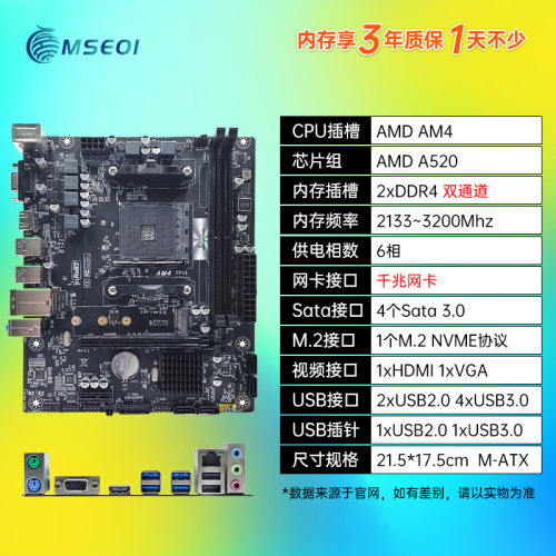 95新保一年技嘉A320 B350 B450 A520 AM4主板DDR4代R5 1-5代CPU - 图1