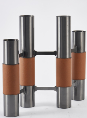 创意金属工艺皮革烛台摆件