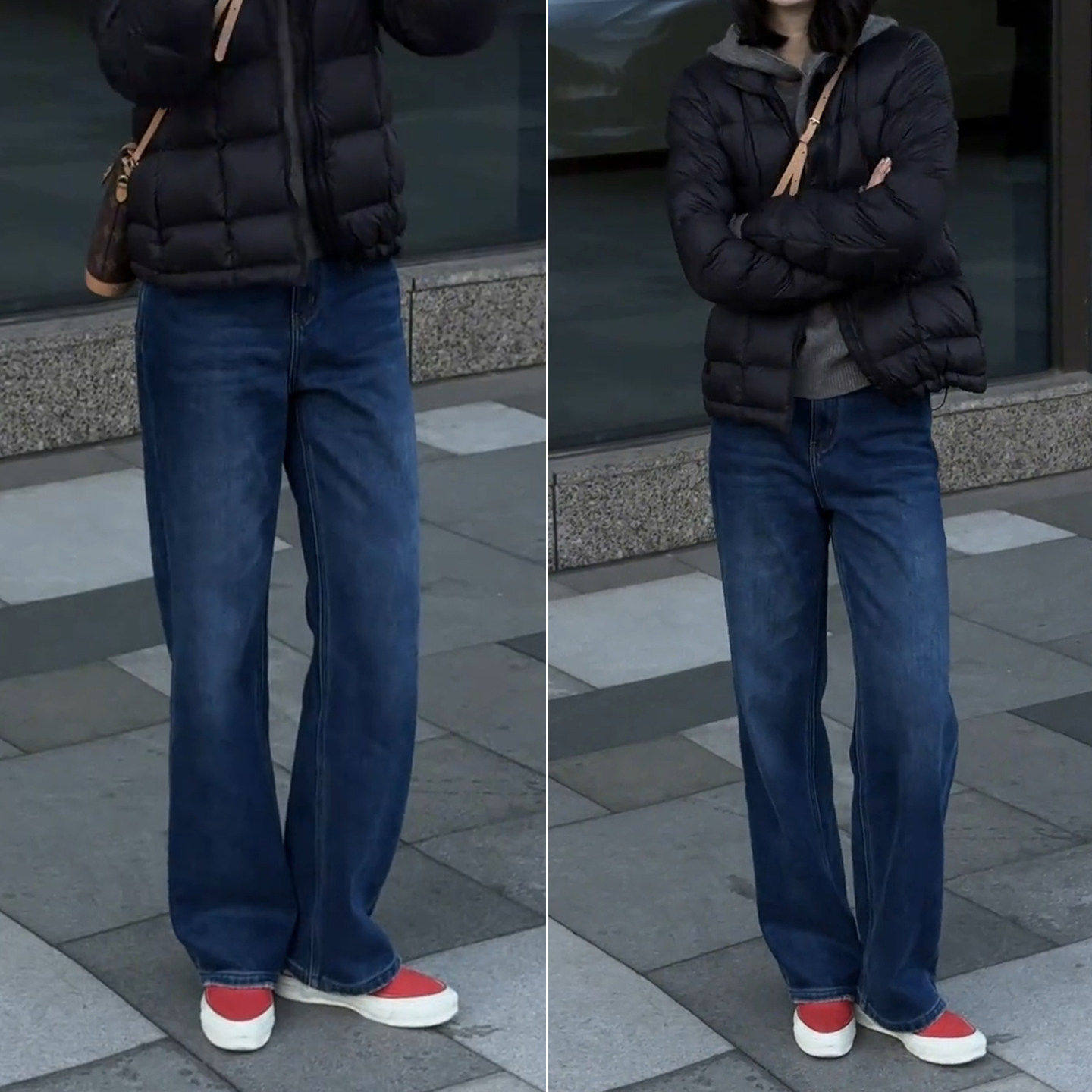 拉夏贝尔窄版直筒牛仔裤女新款2025秋冬季裤子宽松加绒加厚烟管裤,淘宝优惠券,粉丝福利购,淘宝优惠卷