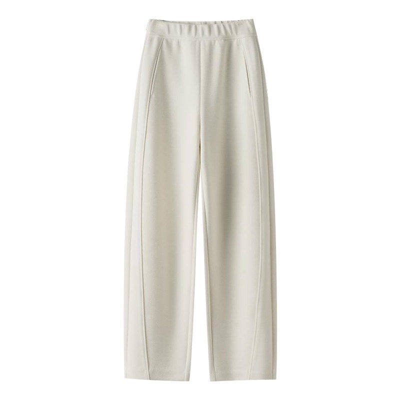 拉夏贝尔窄版弯刀裤女冬季加绒裤子2025新款阔腿裤长裤休闲羊毛裤,淘宝优惠券,粉丝福利购,淘宝优惠卷