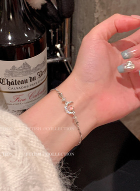 韩系轻奢珍珠月亮手链女