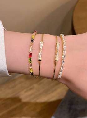 韩系爆闪蝴蝶结双层手镯女款