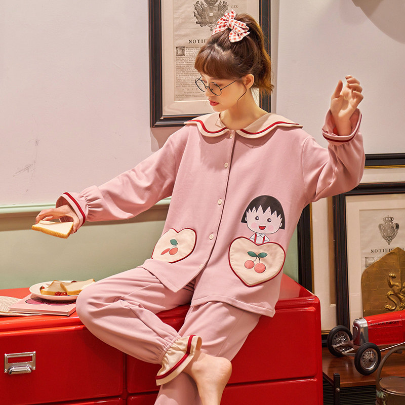 女春秋冬季纯棉长袖可爱可出门睡衣 缪黛睡衣/家居服套装