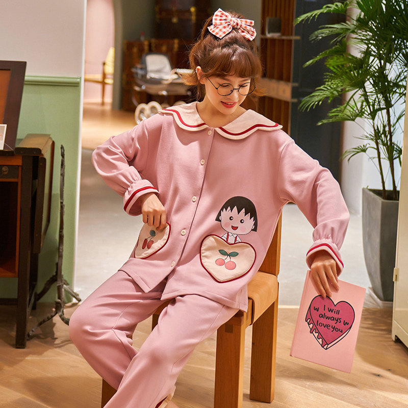 女春秋冬季纯棉长袖可爱可出门睡衣 缪黛睡衣/家居服套装