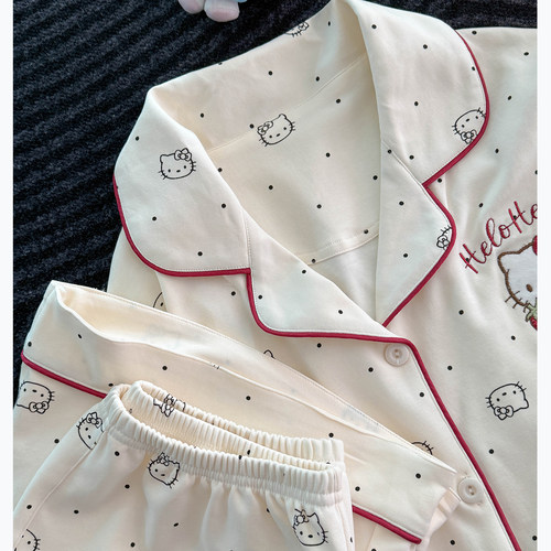 猫咪睡衣女款夏季纯棉短袖2026新款夏天全棉绸高级感家居服可外穿 - 图1