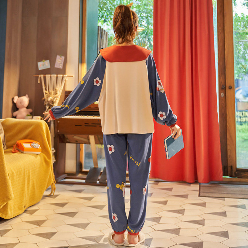 春秋季纯棉长袖长裤两件套装睡衣 缪黛睡衣/家居服套装