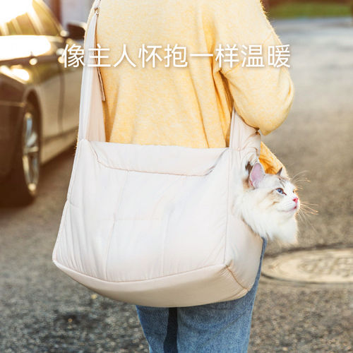 猫包外出便携不易挣脱宠物猫咪大容量轻便款狗狗简约斜挎包长途用 - 图2