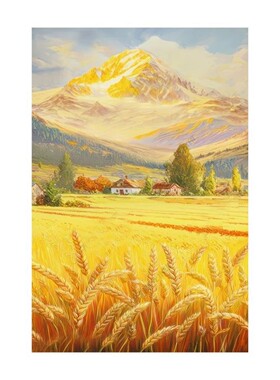 金山麦田丰收粘贴画客厅玄关画