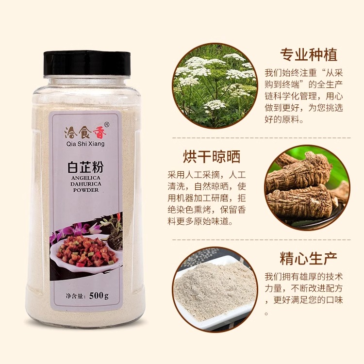 洽食香白芷粉超细面膜粉香料调料七子白原料食用纯白芷500g包邮