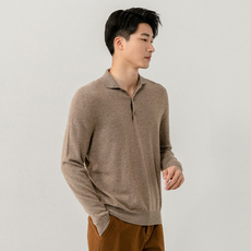 羊绒套衫 gobi戈壁纯羊绒polo翻领新款春夏男士商务休闲长袖修身时尚套衫