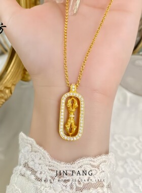 韦雪同款铜镀金项链貔貅金刚杵镶钻吊坠叠戴轻奢锁骨链送女友礼物