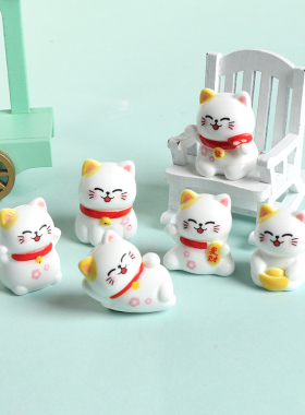 立体新年招财猫树脂装饰桌面摆件