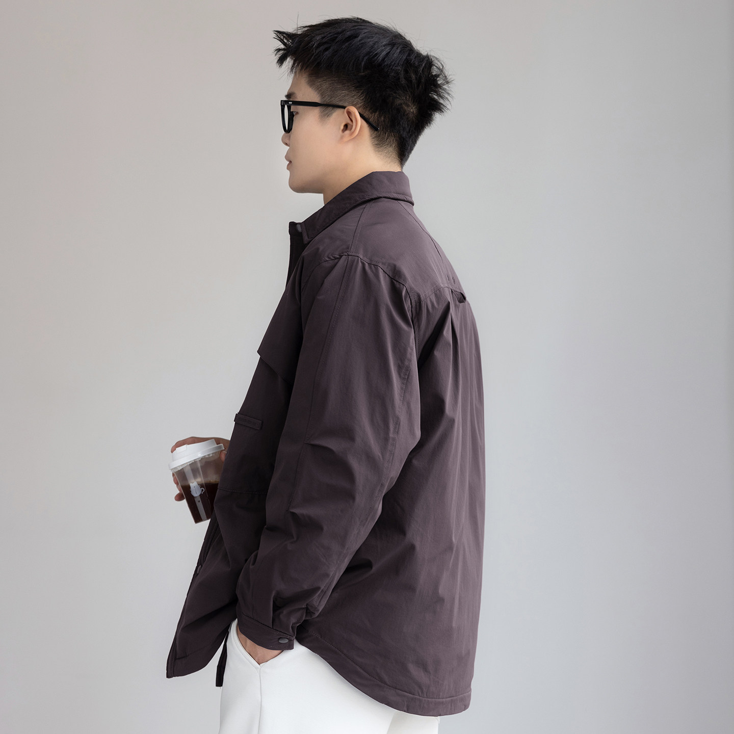 白鸭绒轻薄工装羽绒服男士宽松大码外套冬季新款百搭休闲保暖夹克