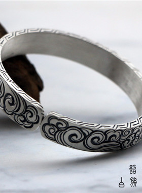 诏堇民族风情侣999银手工定制