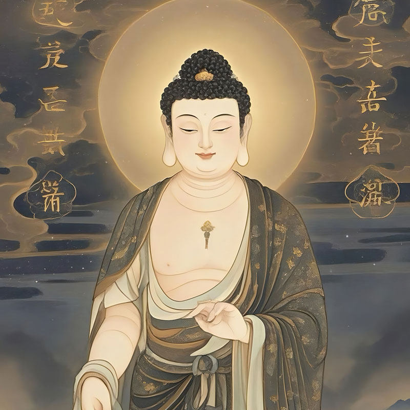 阿弥陀佛画像书房玄关挂画客厅装饰字画走廊沙发背景墙丝绸卷轴画,淘宝优惠券,粉丝福利购,淘宝优惠卷