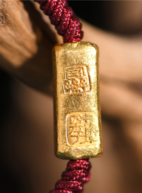 手工錾刻古法吉言金四季安康手链