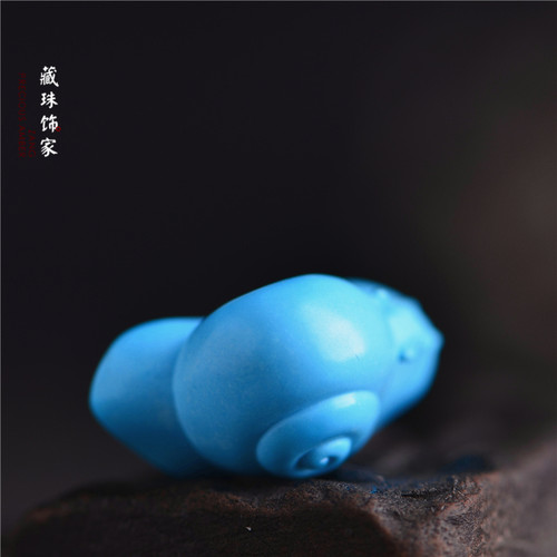 藏珠饰家 天然原矿绿松石苏工精雕吊坠 蜗牛 睡美人高蓝瓷松10 - 图1