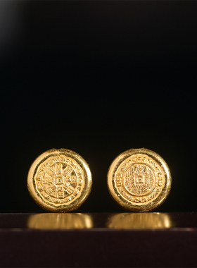 手工錾刻古法黄金山鬼花隔珠