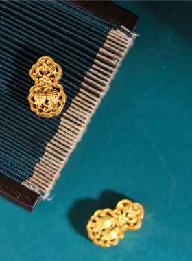 足金手工錾刻古法黄金一团和气