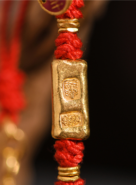 足金手工錾刻古法金扎基拉姆手链