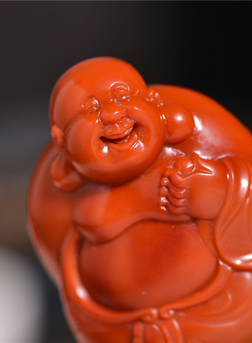 天然精雕弥勒佛毛衣链南红玛瑙