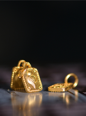 足金手工錾刻古法黄金扎基拉姆