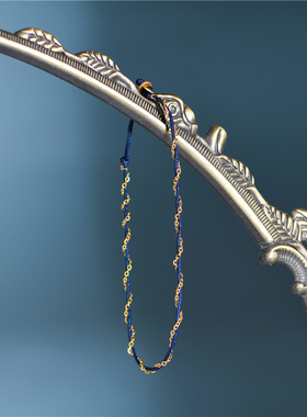 金手工錾刻古法金链子手链