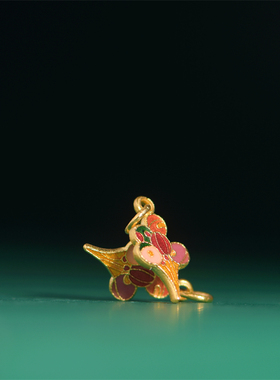 足金珐琅烧蓝冰激凌甜筒