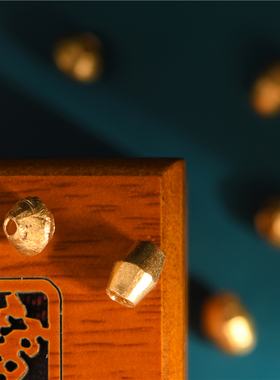 藏珠饰家 足金手工錾刻古法黄金 碟形隔珠项链手链配饰飞碟珠配件