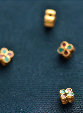 珐琅烧蓝四瓣花宫廷造办