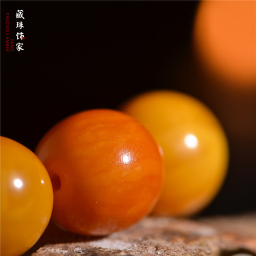 藏珠饰家 收藏级古董老花蜡老蜡枣珠 爆老东欧回流蜜蜡手串手链 - 图2